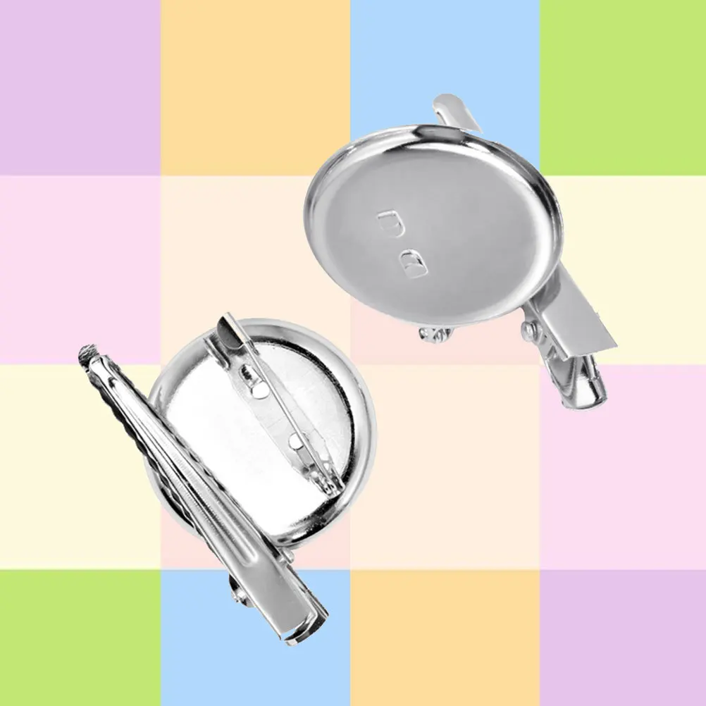 100 قطعة بروش الحافة الفراغات 3.5 سنتيمتر Diy بها بنفسك علبة معدنية قاعدة ل كابوشون حجر الراين الايبوكسي الطين صنع المجوهرات فارغة القرص النتائج دبابيس