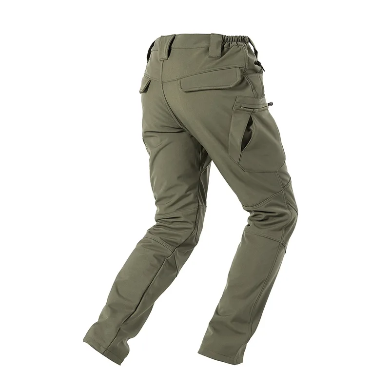 Mens Outdoor Softshell Trousers Windproof Waterproof Warm Military Camping Multi Pocket Casual Pants