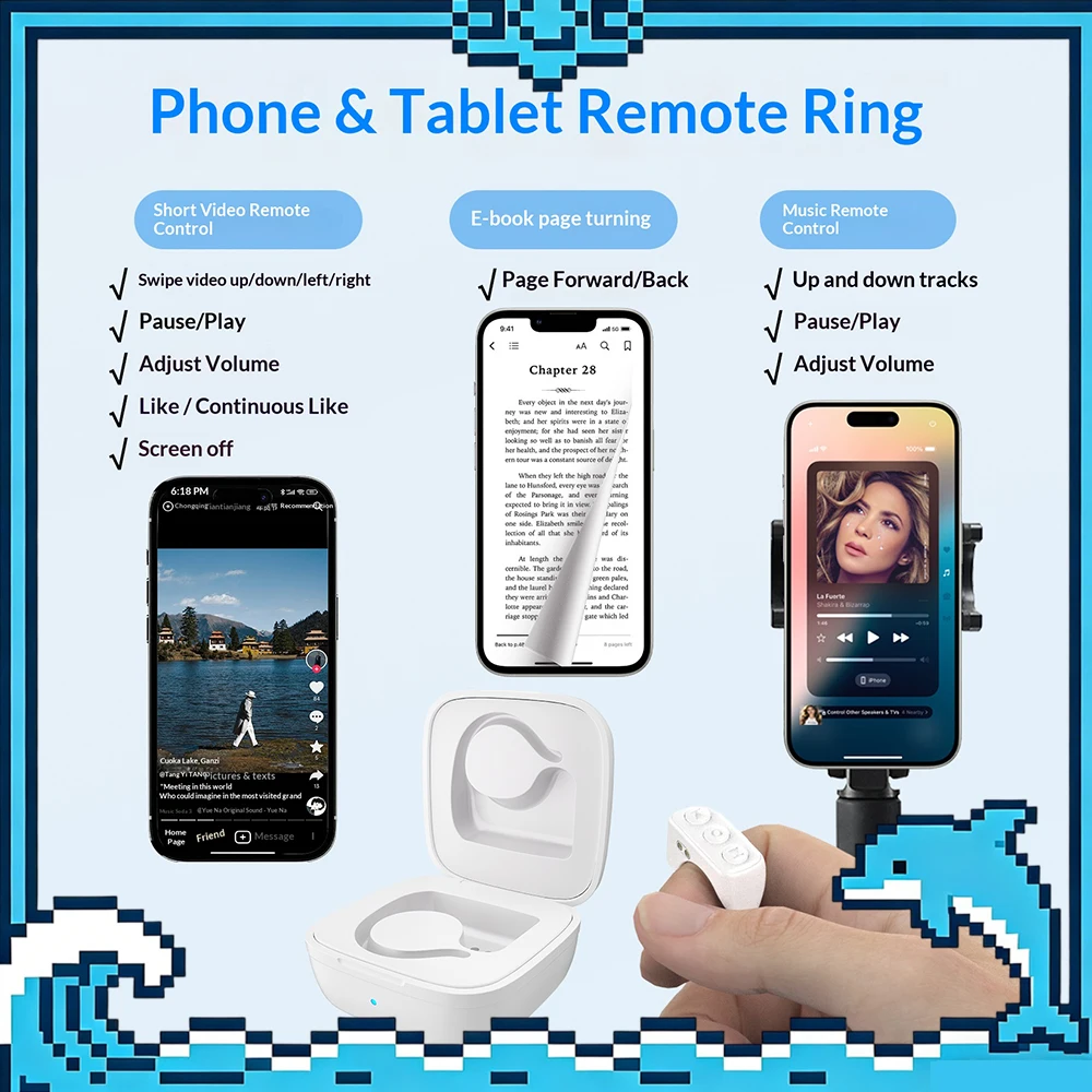 D01Ultra Bluetooth Ringed Remote Control Short Video Remote Control E-Book Page Turning Control Mobile Phone Page Turning Ring