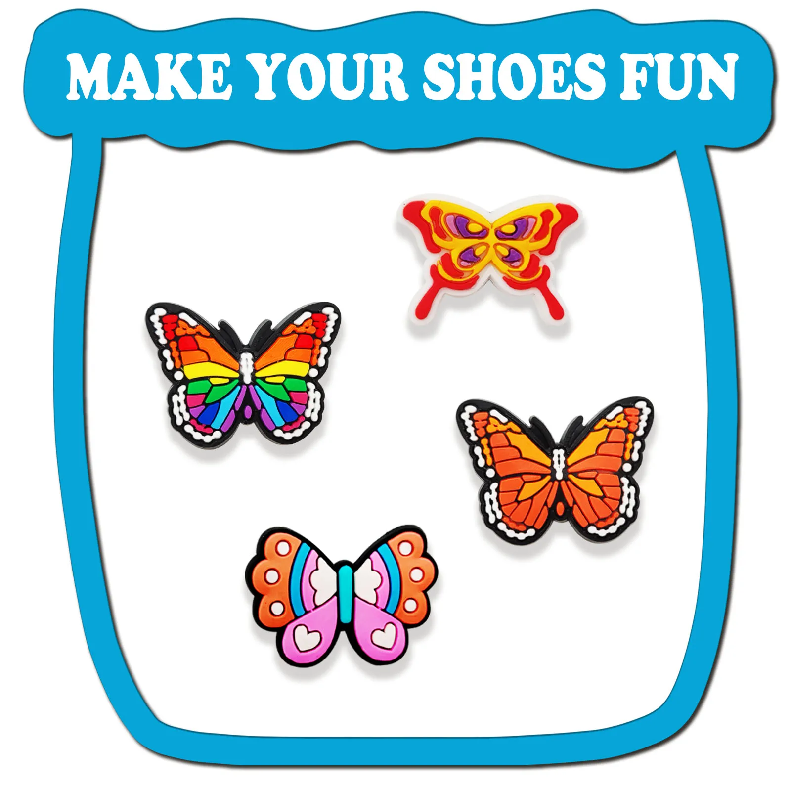 10cs Beautiful Butterfly Series Shoe Charms For Shoe Decoration  Premium Quality Popular Charms Accessories Great Gift For Tee