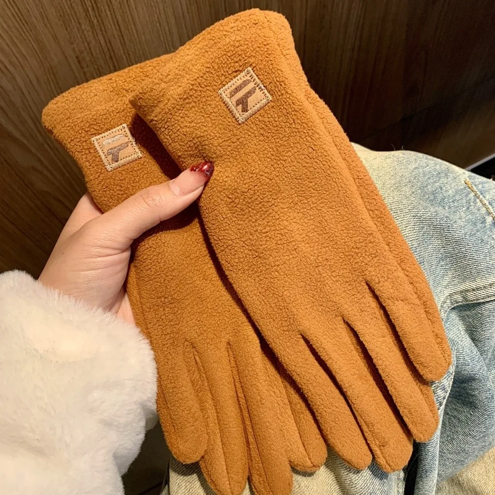Durable Thick Touch Screen Gloves Cold Proof Windproof Winter Fleece Lined Gloves Warm Full Finger Gloves Girls