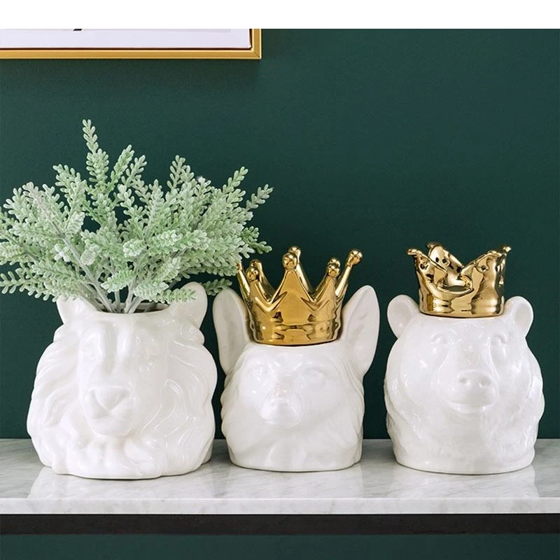 

Ceramic Storage Jars with Lid Desk Decoration Flower Pots Potted Plants Decorative Porcelain Candy Nordic Home Decor Modern