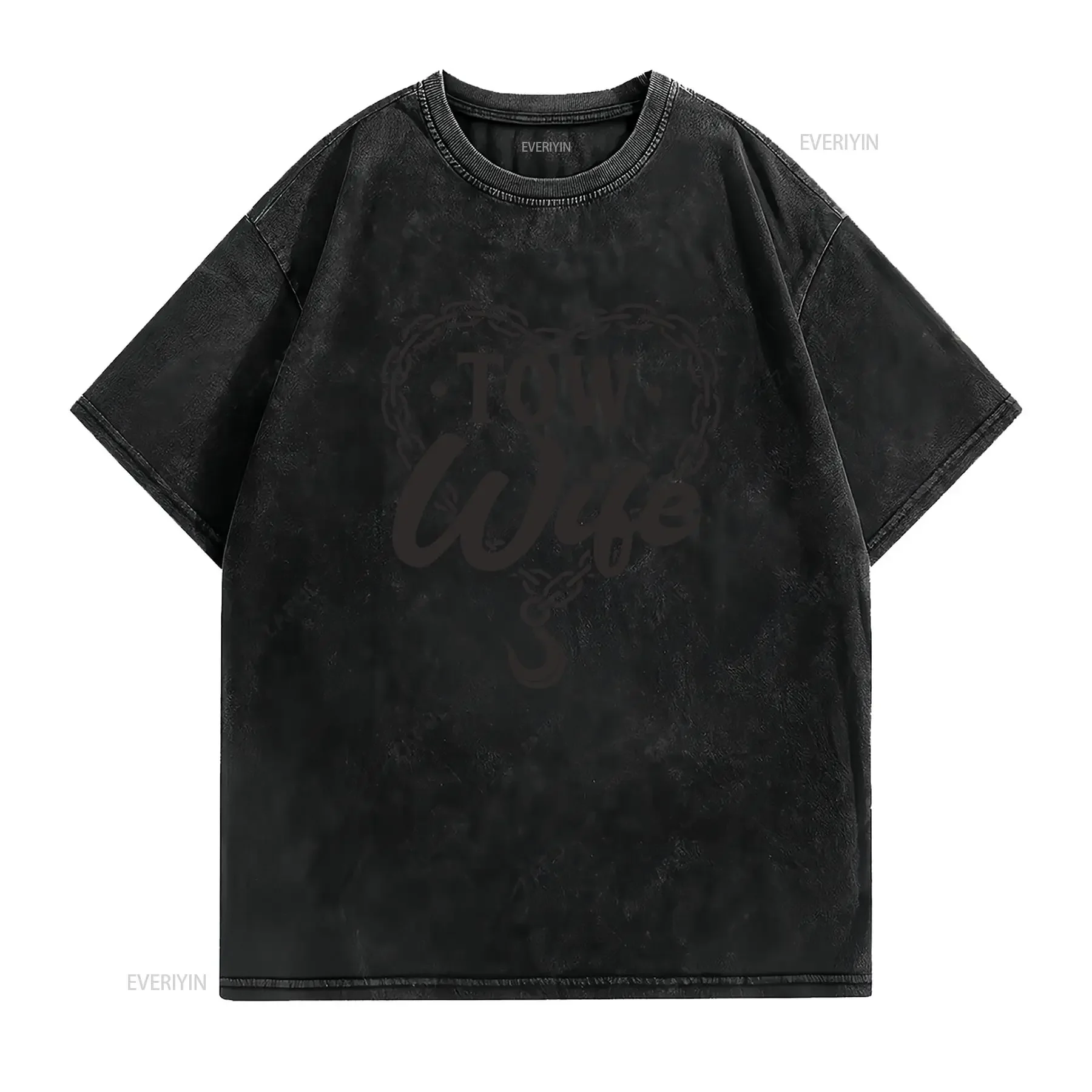 Tow Truck Wife T Shirt Driver Towing  vintage Washed Slightly Breathable Stretched fashion Unisex Versatile Casual homme