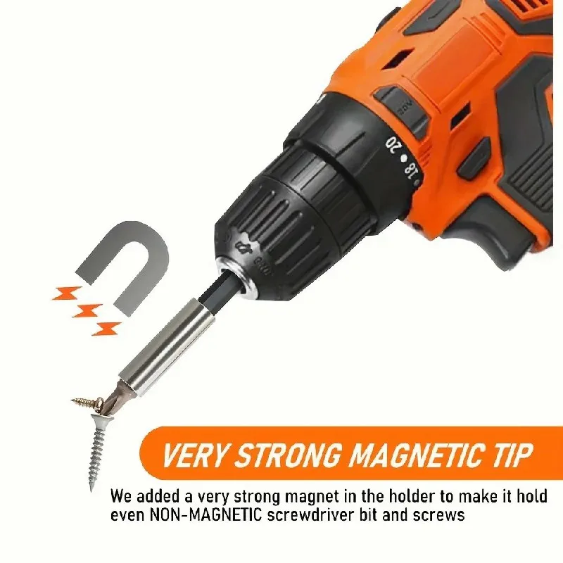 WEELEE 1/4 Zoll Magnetischer Verlängerter Schraubendreher-Kopfhalter-Set mit Sechskantgriff-Adapter für Bohrer- und Schraubendreherköpfe – Detail 6