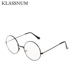 KLASSNUM Vintage Classic Round Reading Glasses Metal Frame Fashion Optical Frames Computer Glasses Men Women Eyewear Eyeglasses