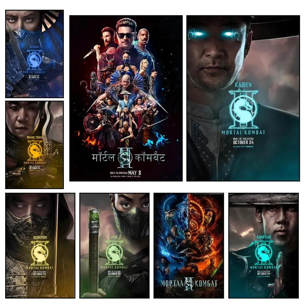 Game Modern Mortal Kombat Poster HD Waterproof PP Wall Art, Self Adhesive Home Decor for Bedroom and Living Room