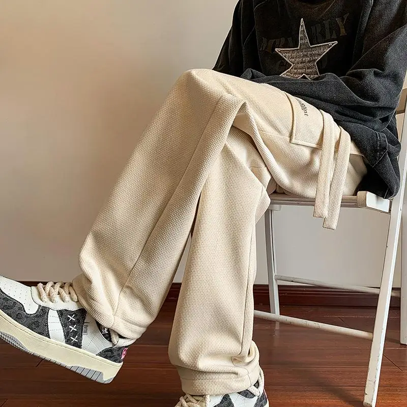 

American Sle Men's Spring Autumn Loose Sports Pants Casual Straight Leggings Comfortable Breathable Faionable Leisure Life