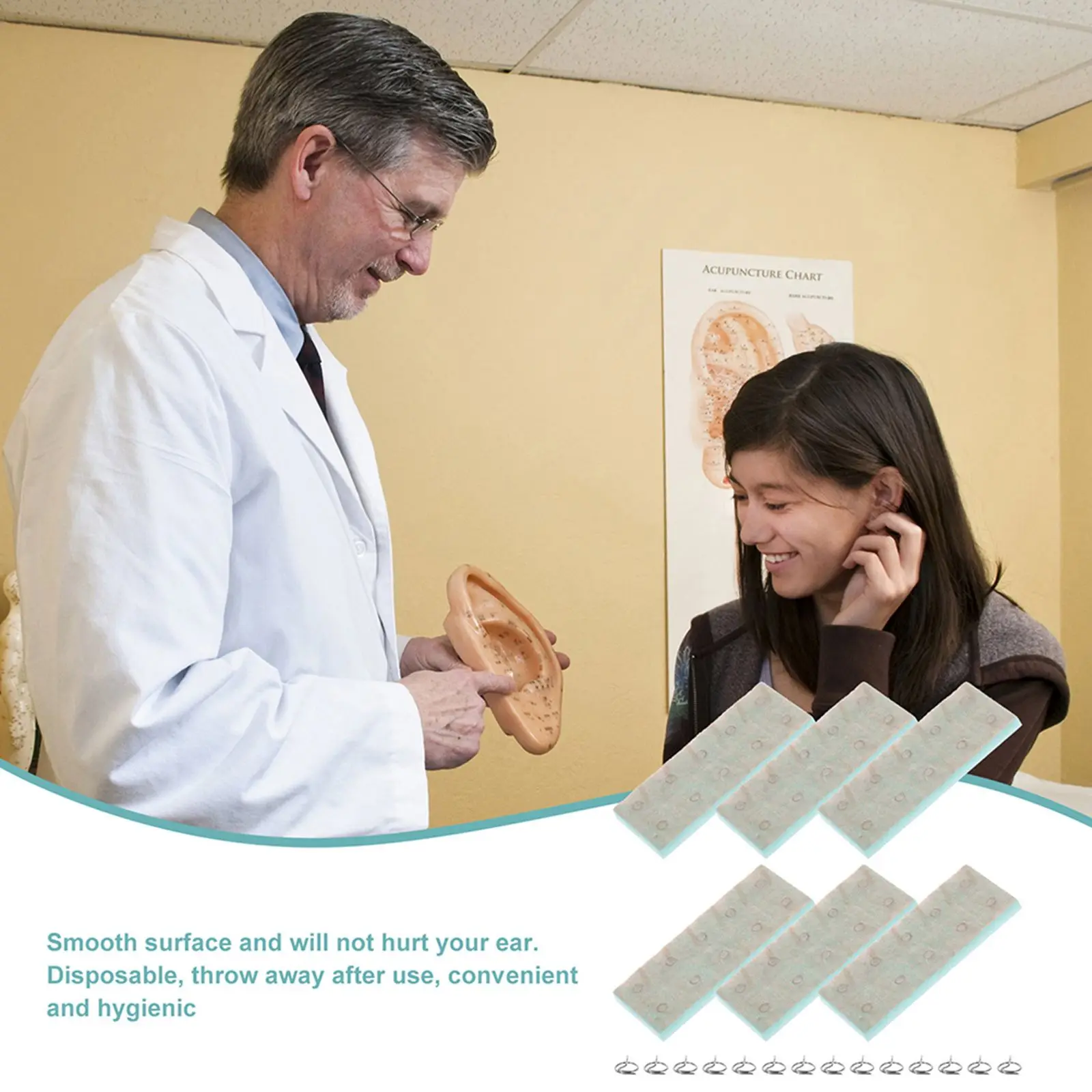 100 Pcs Patch Needle One-Off Press Needle Acupuncture Therapy One-time Disposable Intradermal Needles Stainless Safe