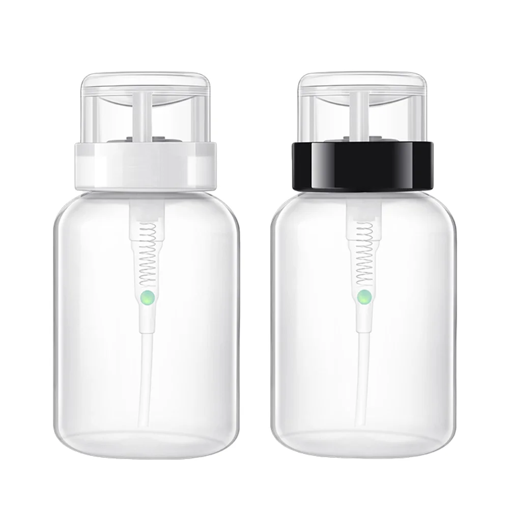 Botella dispensadora de bomba bloqueable para desmaquillante, 6 uds., para esmalte de uñas y dispensador de embotellado de Gel, color blanco