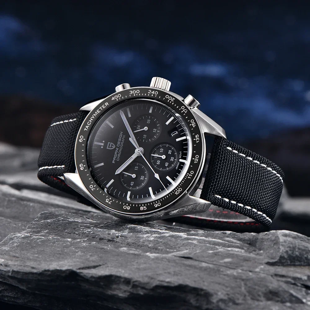 PAGANI DESIGN Moon Mensนาฬิกา2023นาฬิกาสุดหรูควอตซ์นาฬิกาผู้ชายChronograph Luminous Sapphire Mirrorนาฬิกากันน้ํา