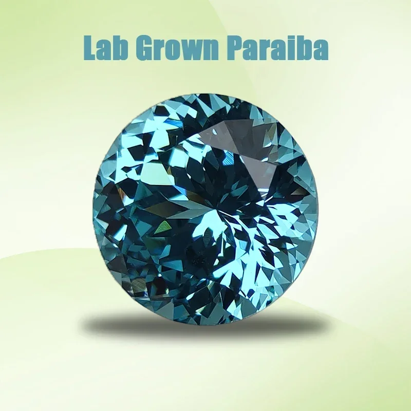 

Lab Grown Paraiba Round Shape 100 Faceted Cut Gemstone for DIY Ring Necklace Earrings Main Materials Selectable AGL Ce