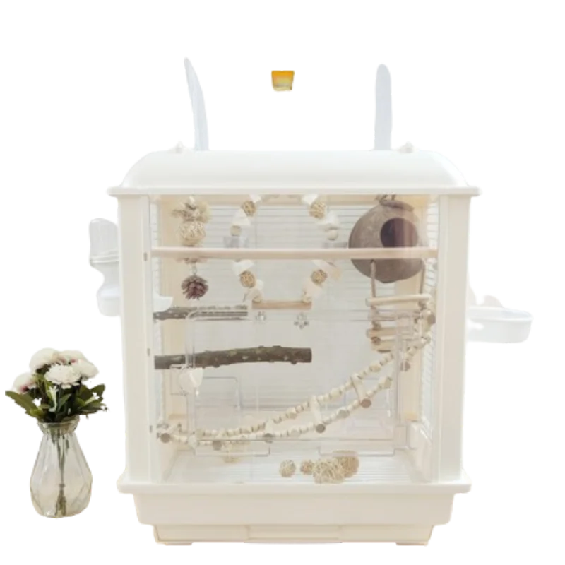 Parrot Transparent Birdcage Accessories Nest Passaros Palomas Bird Cage Mochila Feeder Gabbia Per Uccelli Pet Furniture CY50BC