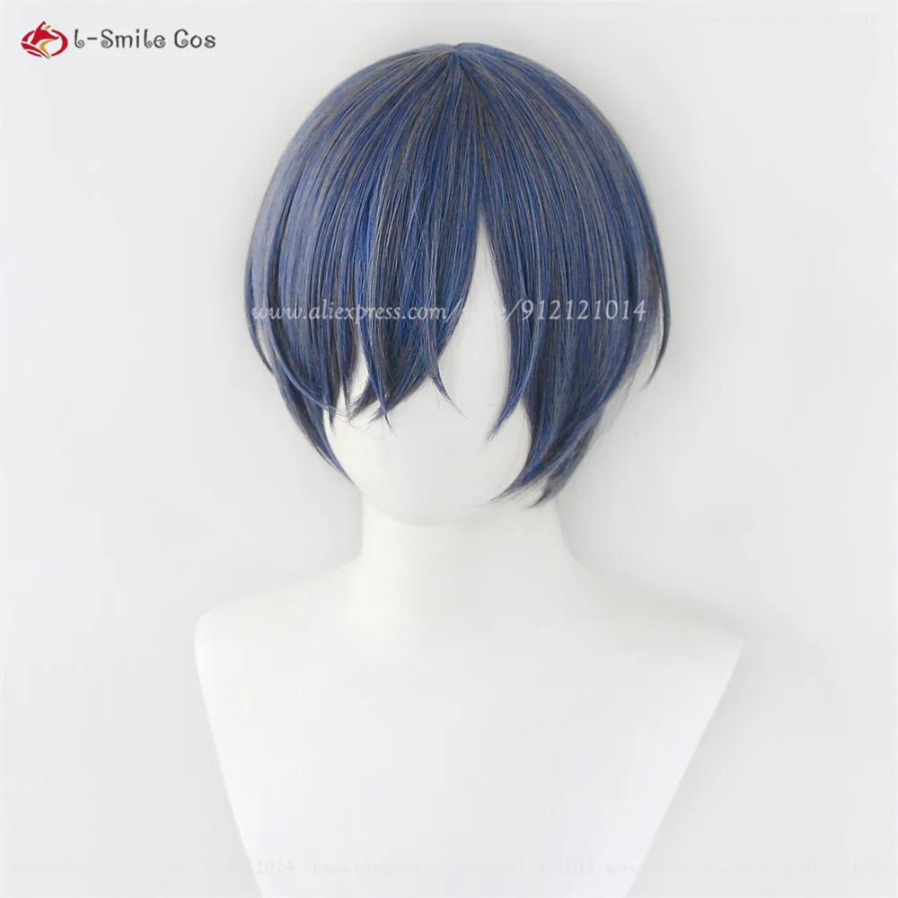 Ciel Phantomhive Cosplay Wig Grey Blue Purple Short Wig For Ciel Smile Anime Cosplay Wig Heat Resistant Synthetic Hair Halloween view 3