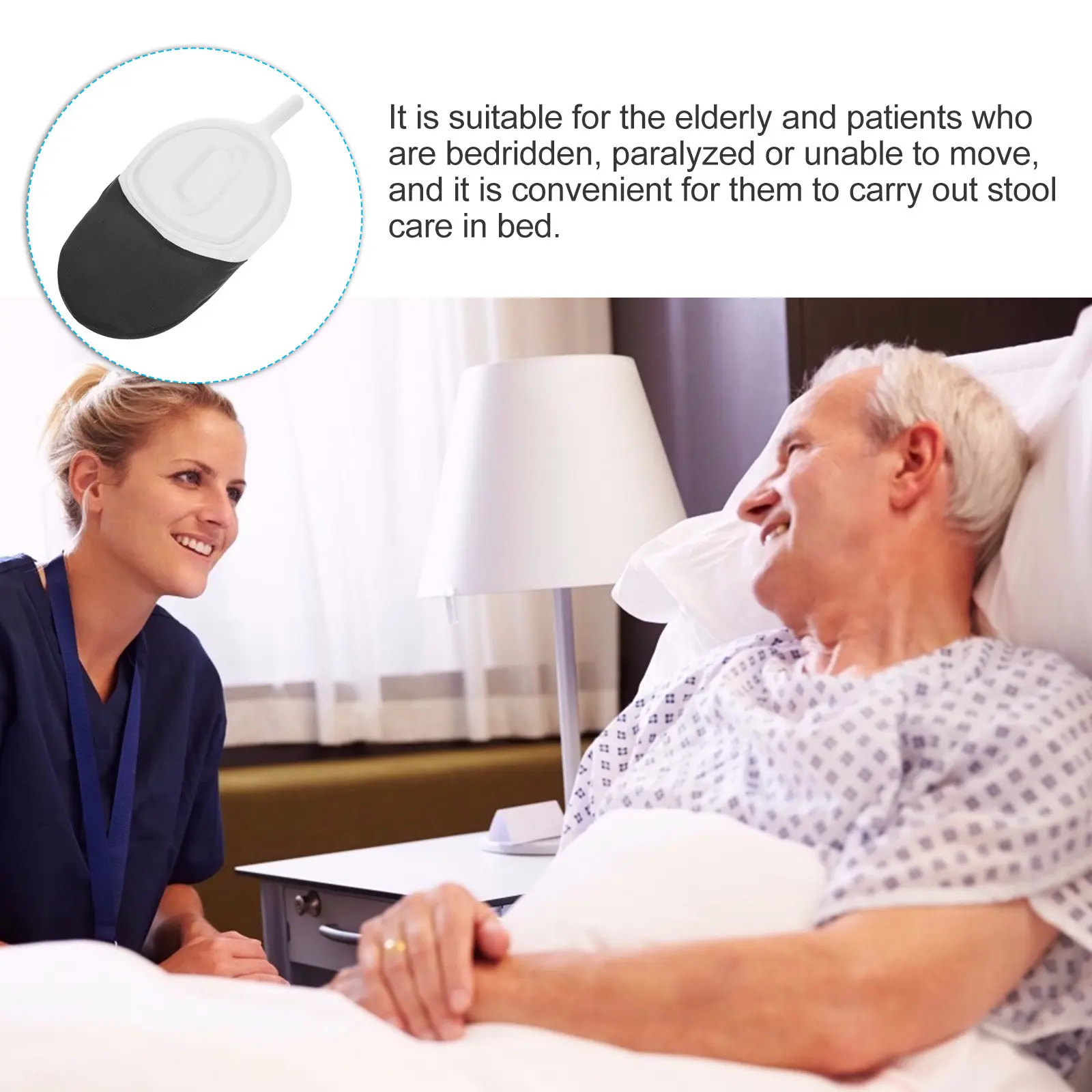 Ergonomic Lidded Bed Pan for Elderly and Bedridden Patients Portable Stackable Chamber Pot with Leak-Proof Design Night