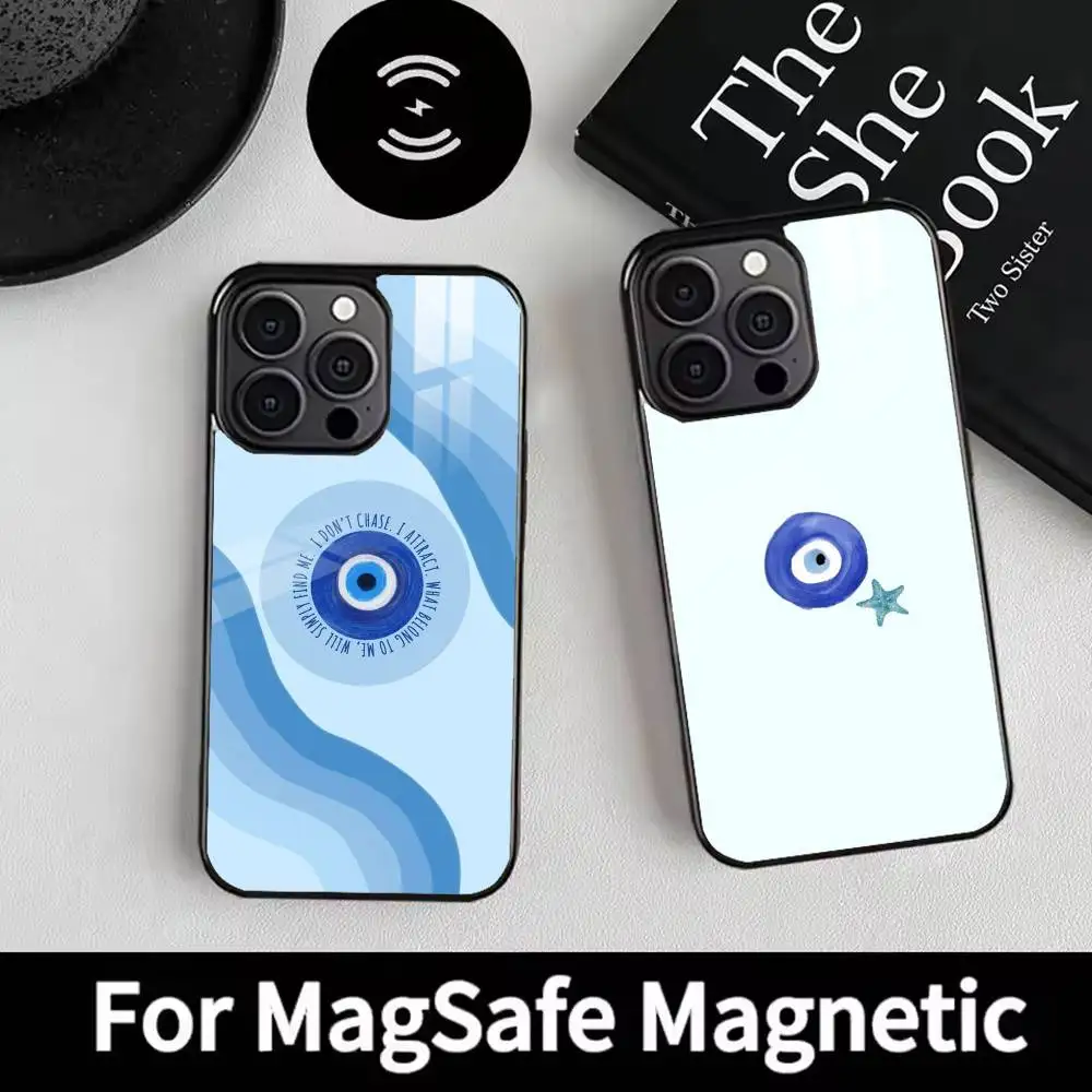 

Y2K L-Lucky Eye Blue Evil Eye Phone Case For iPhone 17,16,15,14,13,12,Plus,Pro,Max for Magsafe Magnetic Wireless Charging