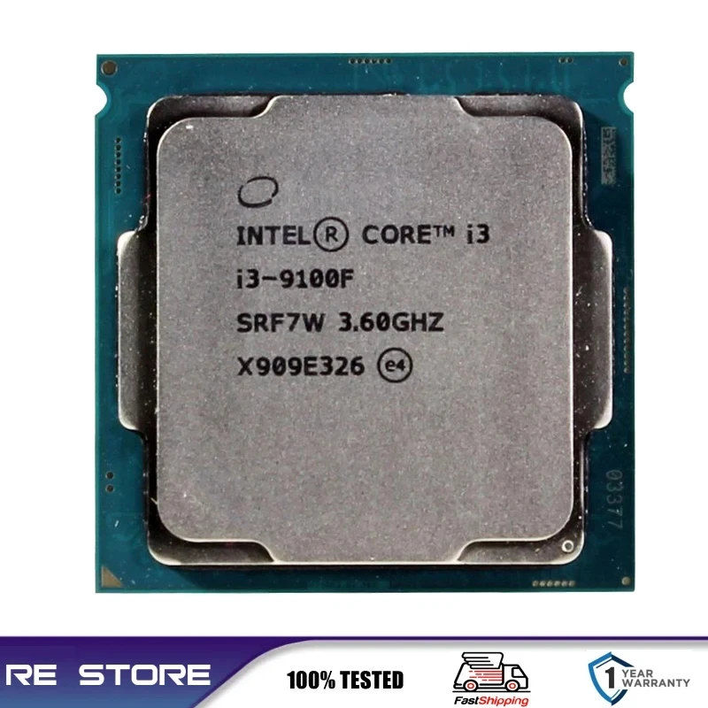 معالج Intel core i3 9100f cpu ، ، srf7w/srf6n ، معالج رباعي النواة