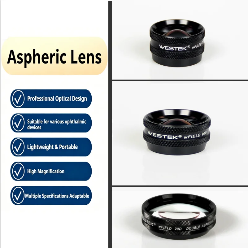 Double aspheric lens with professional optical design 20D 78D 90D  compatible with a wide range of ophthalmic instruments
