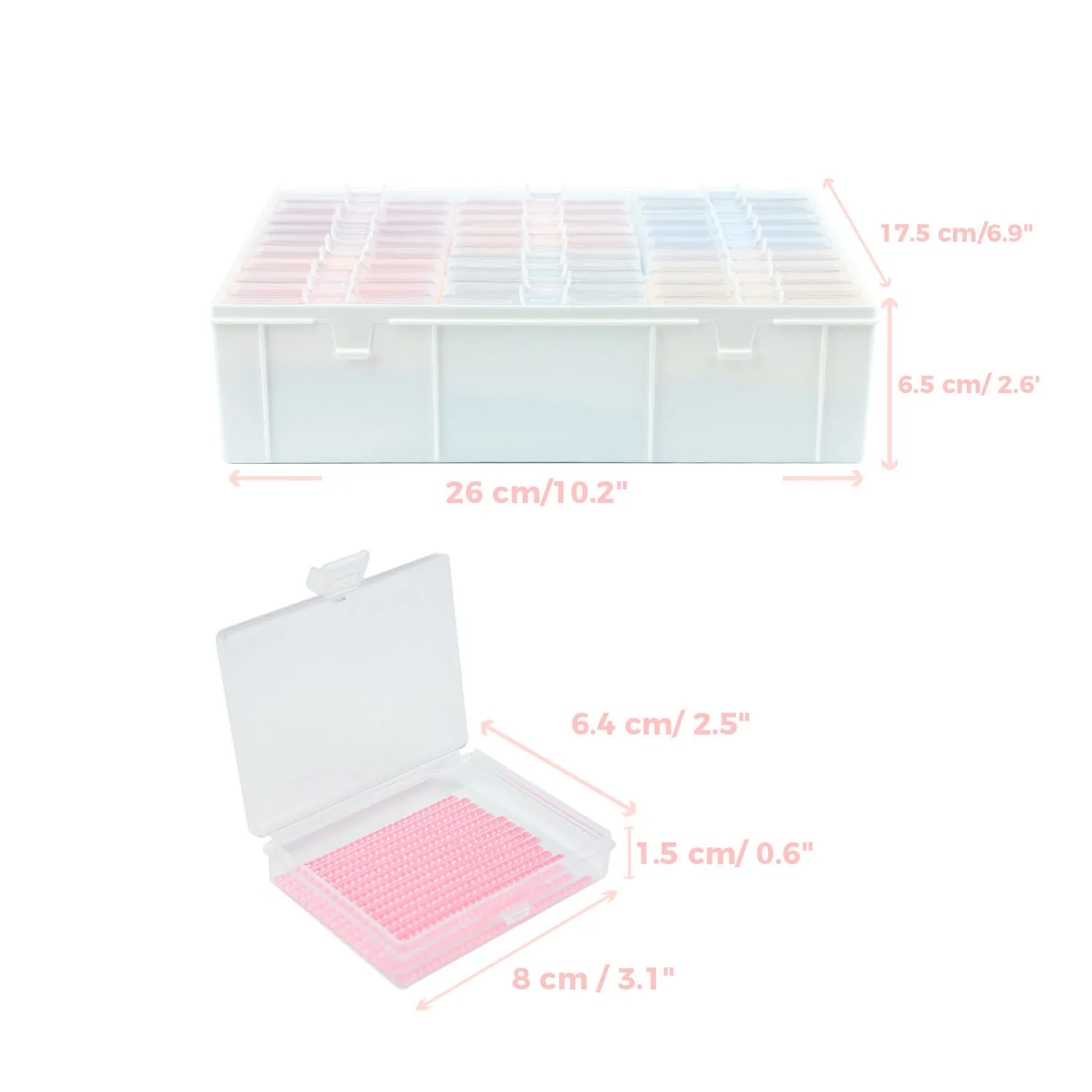 Diamond Painting Art Trays Set with 60Pcs Storage Box And Sticker  5D Mosaic Diamond Embroidery Tools Organizer For DIY Crafts