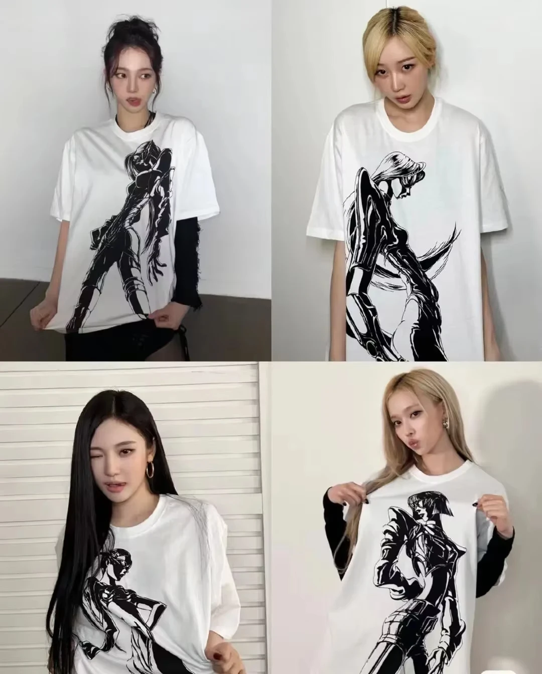 KPOP Aespa Whiplash Limited Edition T-shirt Short Sleeve Tees KARINA GLSELLE WINTER NINGNING Same Style Loose Anime Techno Top