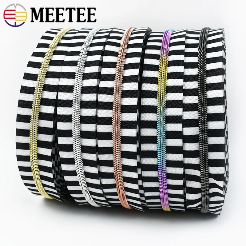 1-10M Meetee 5 #   Nylonowe taśmy zamkowe Paski Cewki Zamki błyskawiczne Odzież Torba na ubrania Dekoracja Zestaw naprawczy zamków błyskawicznych DIY Akcesoria do szycia