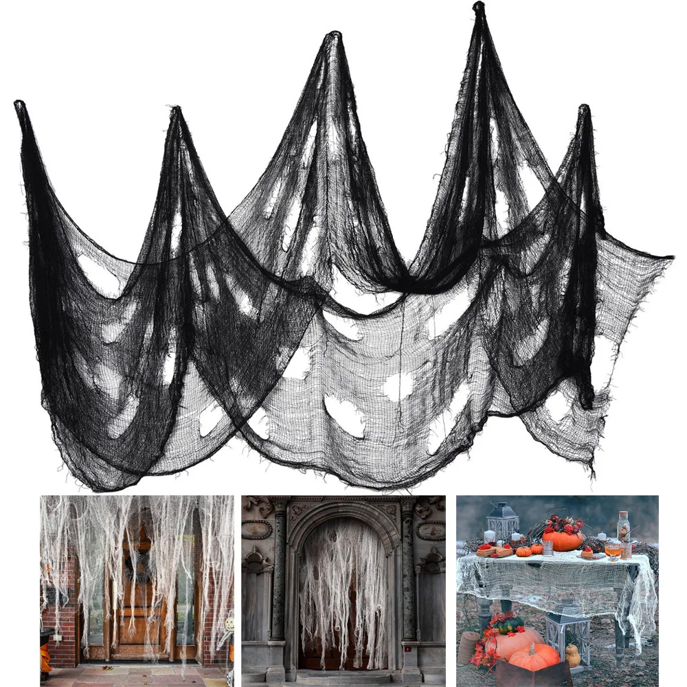 Dekoracje na Halloween z gazy, akcesoria do tworzenia przerażającej atmosfery nawiedzonego domu, straszna gaza, dekoracje do domu i ogrodu, materiały do majsterkowania, rekwizyty.