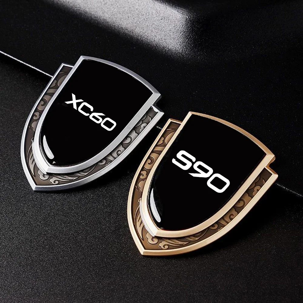 for Volvo S60 S90 XC60 XC90 Car Styling Car Metal Sticker Custom Shield Car Rear Trunk Shield Emblem Badge Sticker