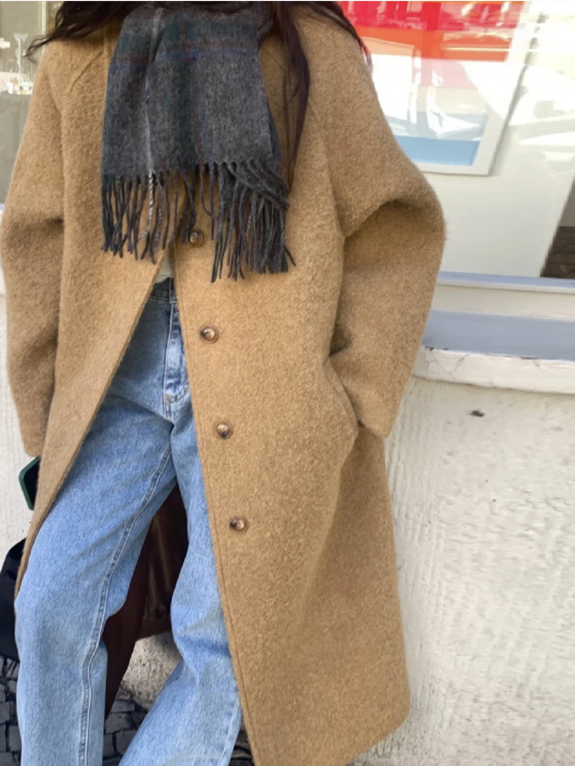 Retro Ele Winter Wollen Jas Dames Uniek Sve Design Aosphere Sensation Knitwear Bovenkleding Koreaanse Sle Thiened