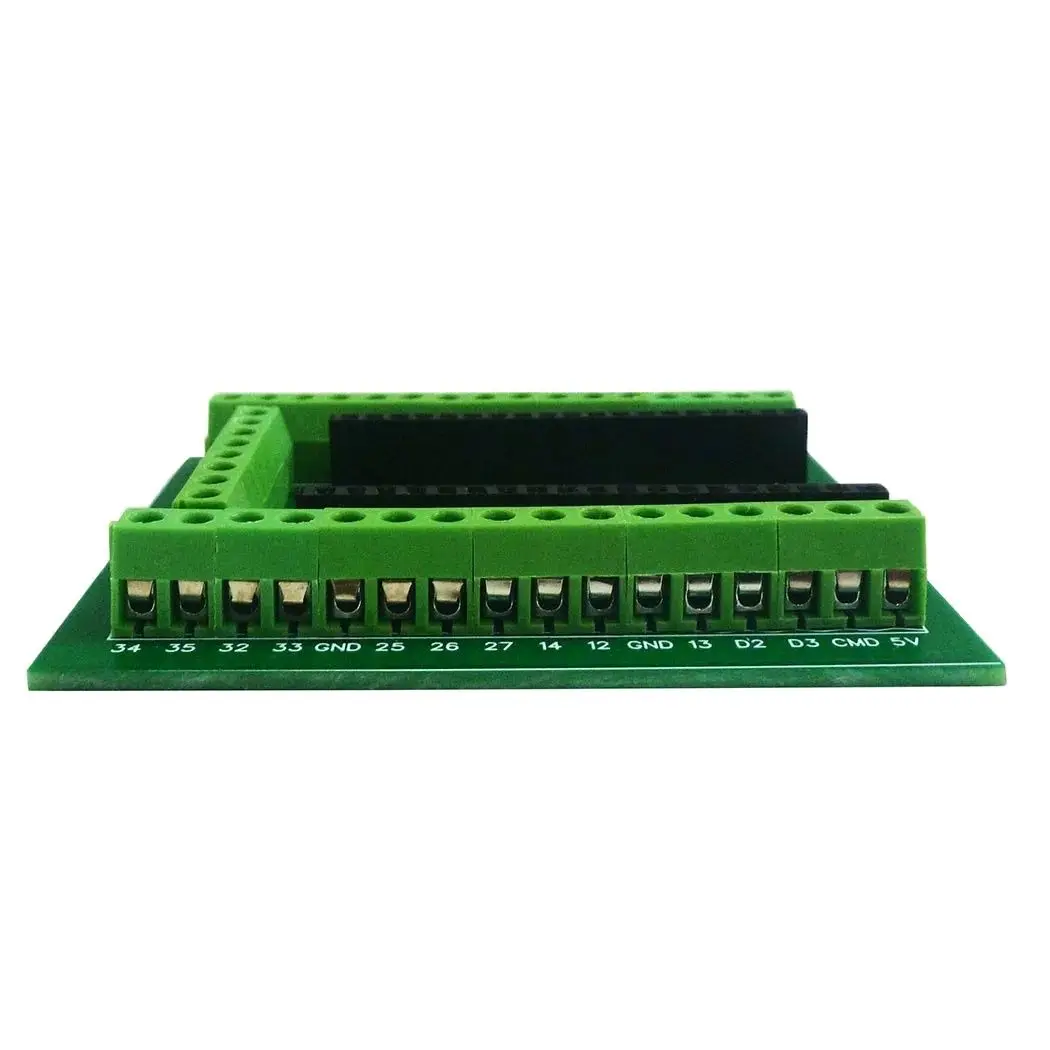 DNESP32 DIN PinBoard for ESP32 DevKitC DIN Rail Mount Screw Terminal Block Adapter Module