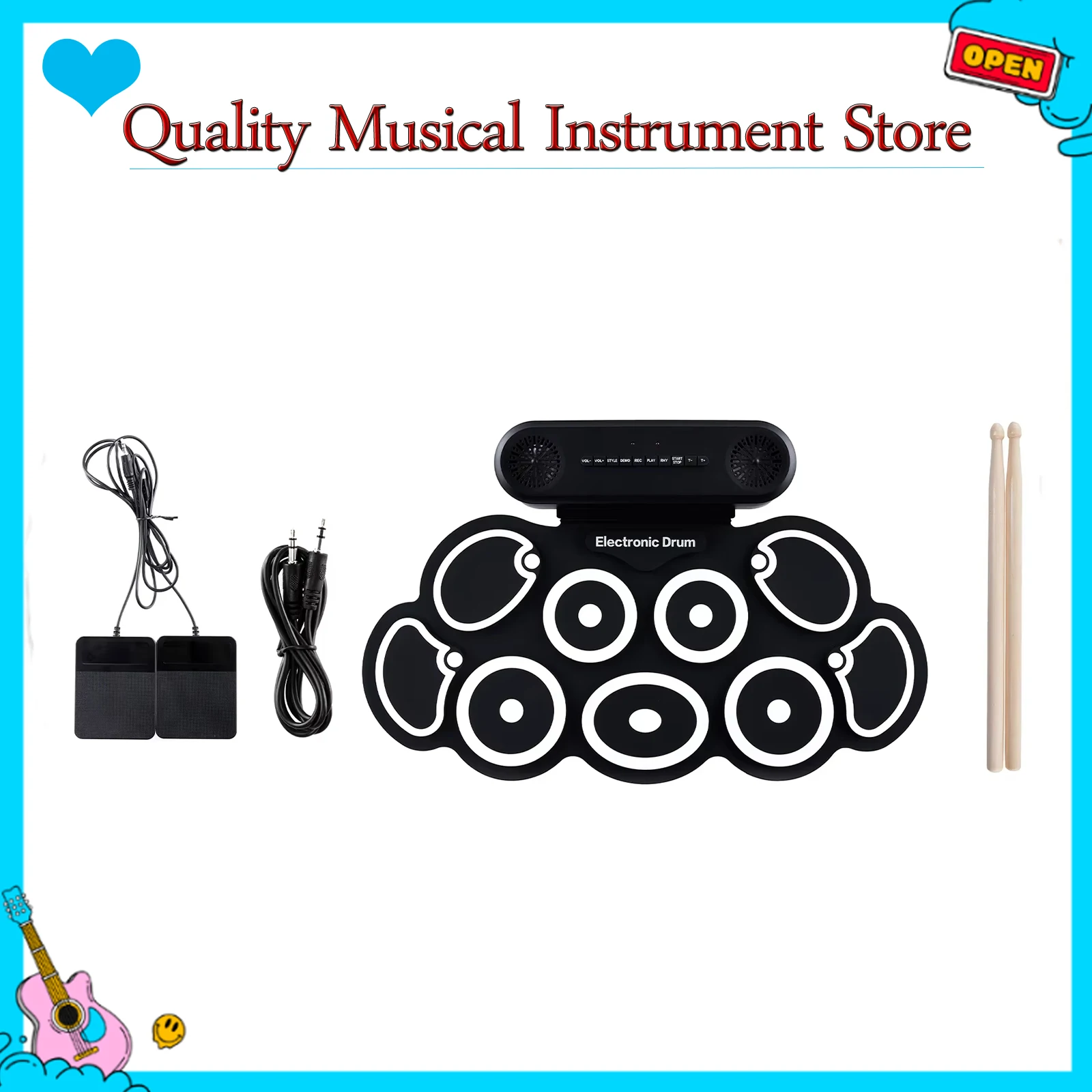 electronic-drum-folding-silicone-hand-roll-usb-electronic-drum-portable-practice-drums-pad-kit-with-drumsticks-and-power-supply