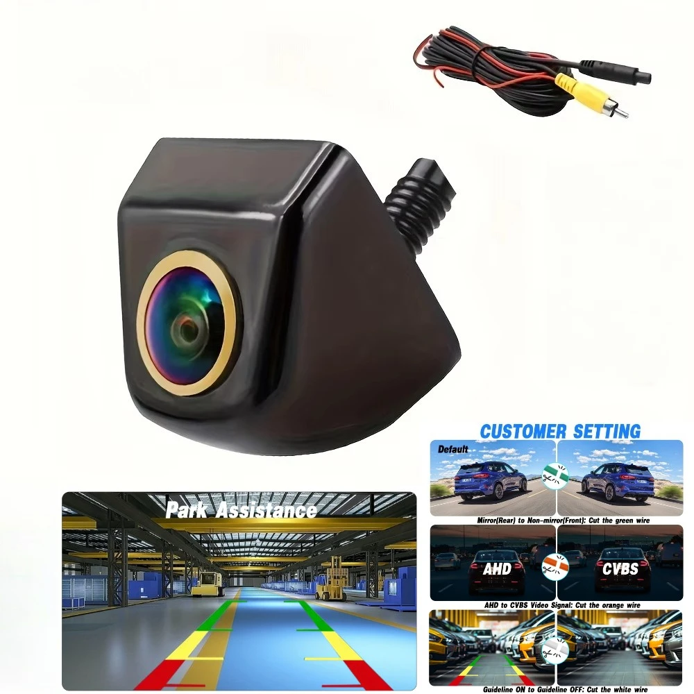 170° Fisheye 1080P Car Backup Camera | Full-Color Night Vision | AHD-1080P/CVBS Switchable - 4-Pin Plug