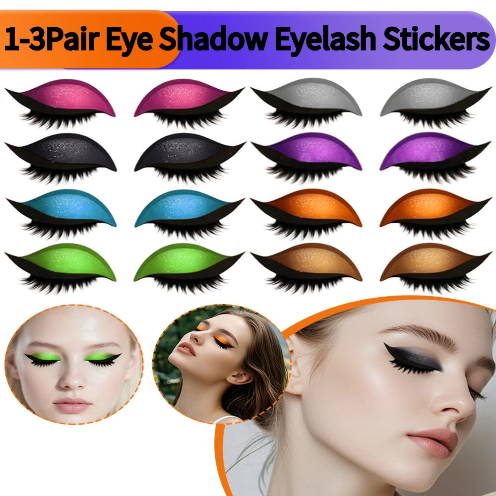 1-3 pares de parches de sombra de ojos para pestañas, delineador de ojos autoadhesivo, pegatinas de sombra de ojos, pegatinas de sombra de ojos reutilizables para todas las formas de ojos