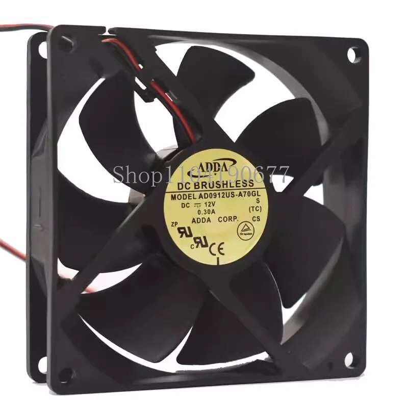 Brand New AD0912US-A70GL 90*90*25mm 12V 0.3A FOR ADDA 2 Wire Chassis Fan