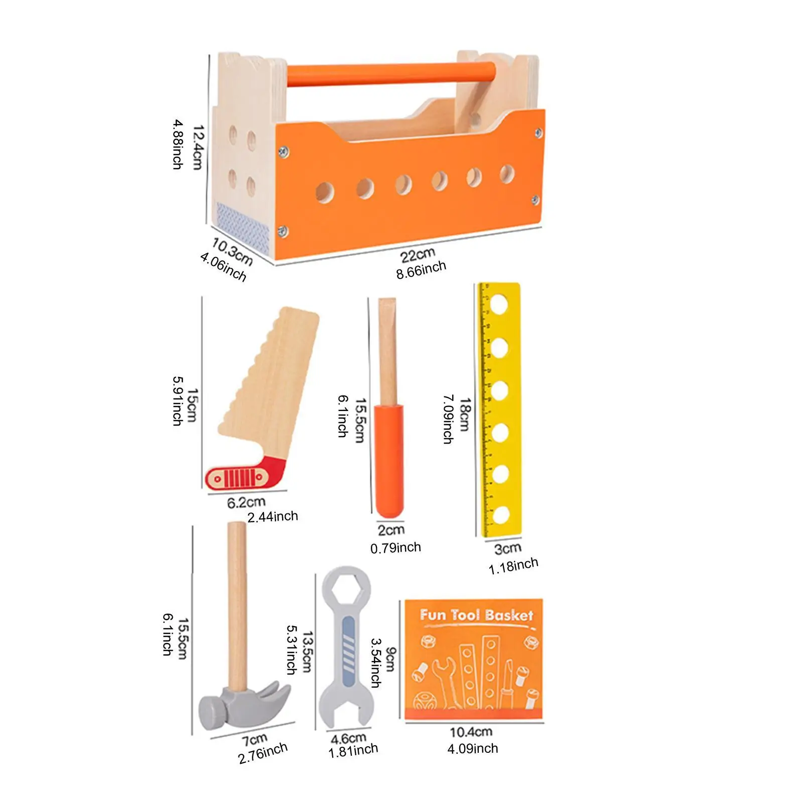 Hölzernes Werkzeugset für Kleinkinder, Holzbauset, Weihnachtsgeschenke, praktisches Montageset, Geburtstagsgeschenk, Holzspielzeug-Werkzeugkasten für Kinder im Alter von 3–6 Jahren