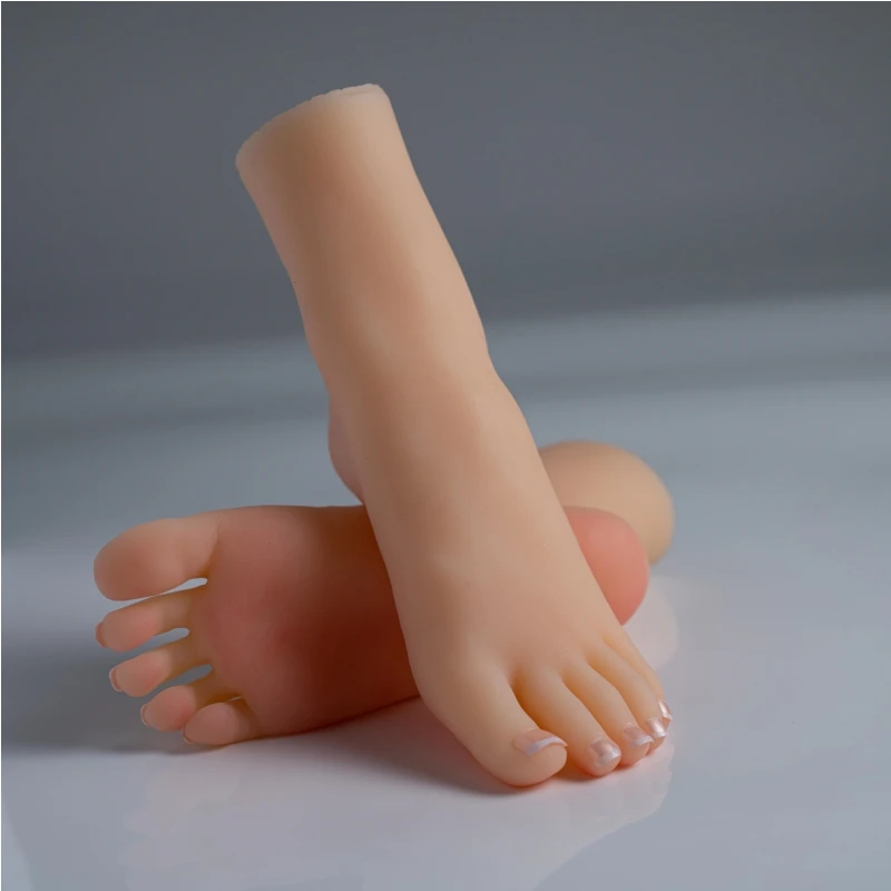 Mannequin Girl Foot Simulation Children Silicone Feet Model Nail Art Practice Manicure Photograph Shoes Sock Display 2600