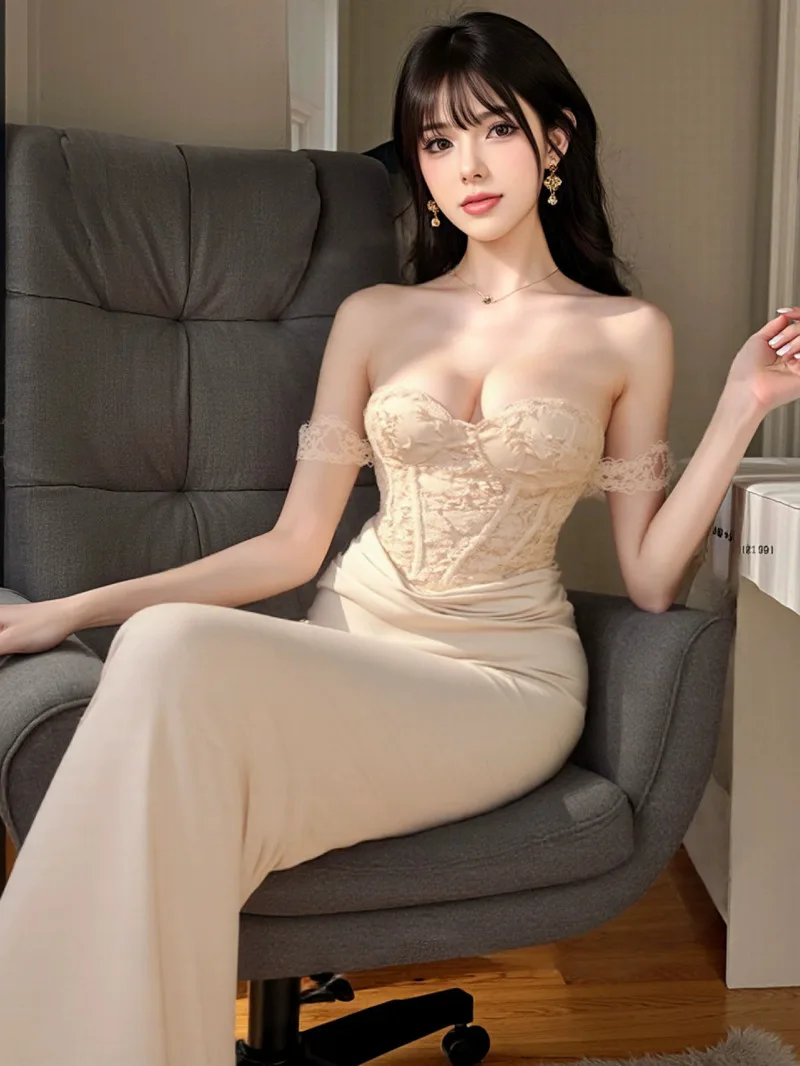 Satin Patchwork Elegant Trumpet Dress Women Off The Shoulder Vintage Clothing Lady Birthday Party Chic Vestidos Bodycon NK10