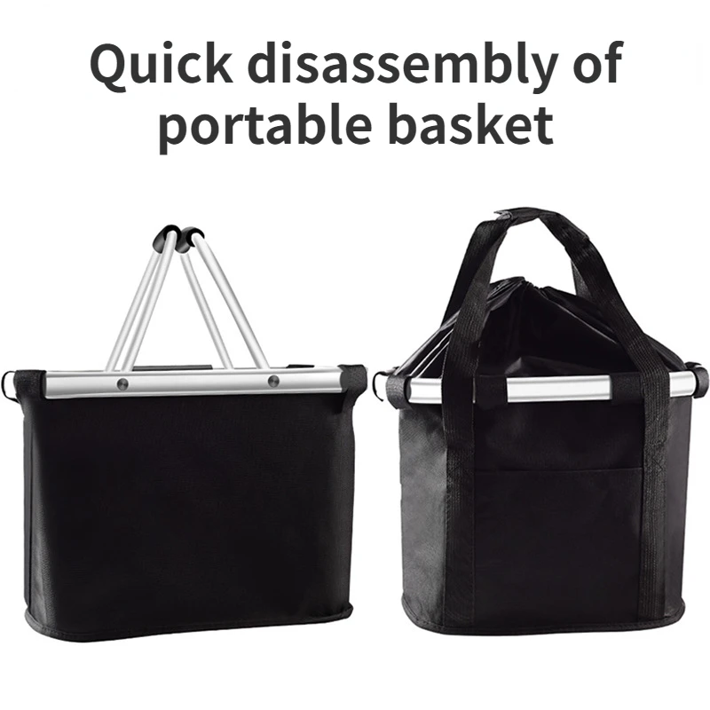 Bicycle Quick Release Basket Handle Oxford Cloth Mountain Bike Basket Waterproof Front Bag Folding Hanging Basket