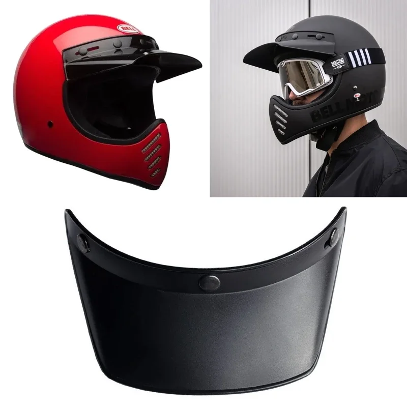 

3/4 Open Face Helmet Visor Sunshade Protector for 3-snap Retro Motorcycle Helmet Accessories