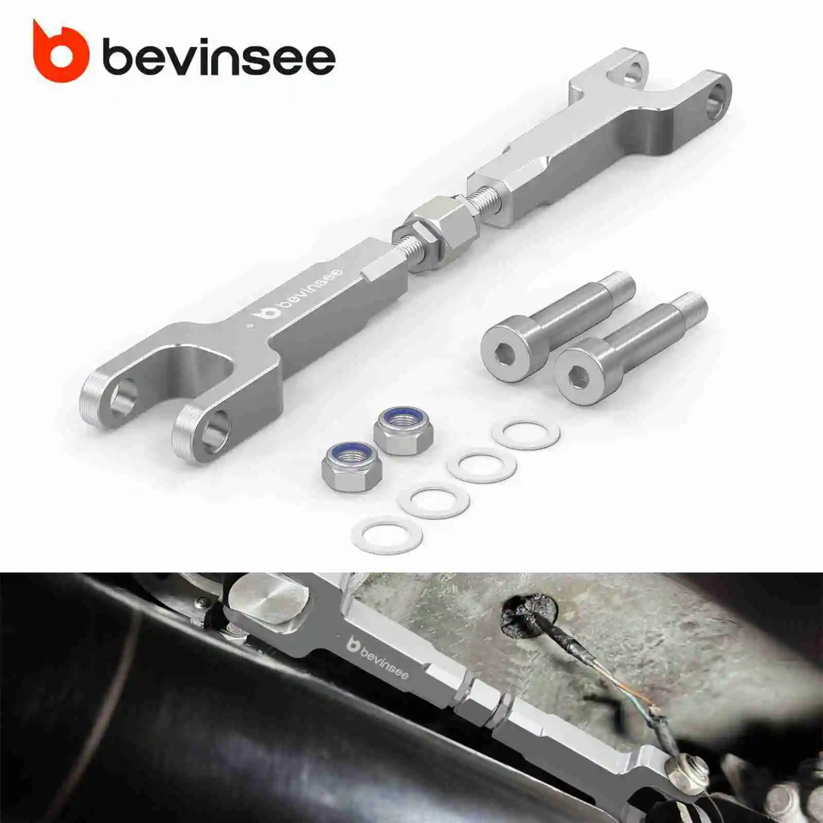 

BEVINSEE Adjustable Dual Shear Selector Rod DSSR For BMW E46 323i 325i 320i Manual Transmission1999-2006 Replace 25111434613