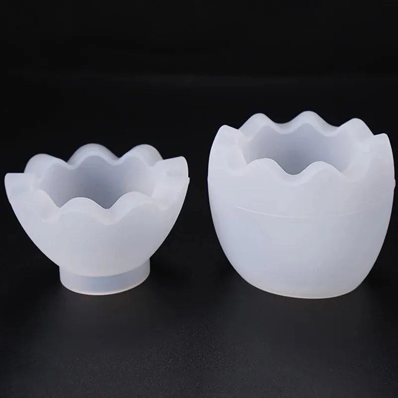 Forma de ovo vela jar molde caixa criativa molde de silicone com tampa ovo vela copo gesso gotejamento molde diy artesanato fazendo decoração de casa