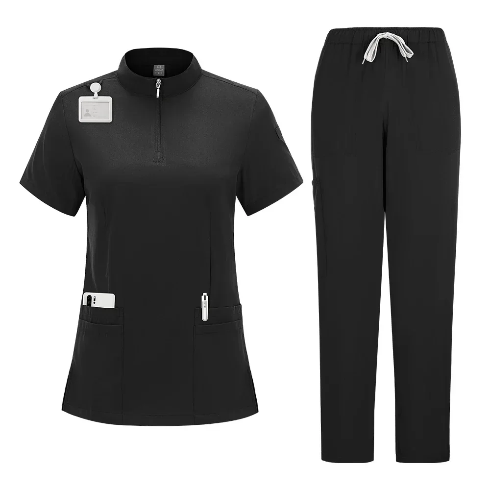 Uniszex Medikus uniforms számára v-neck Ápolónő scurbs állítsa Nők Kórház OrvosÄrztin doktornő workwear Szóbeli Fogászati Sebészet longue Egyöntetű Rövid távú Ingujj