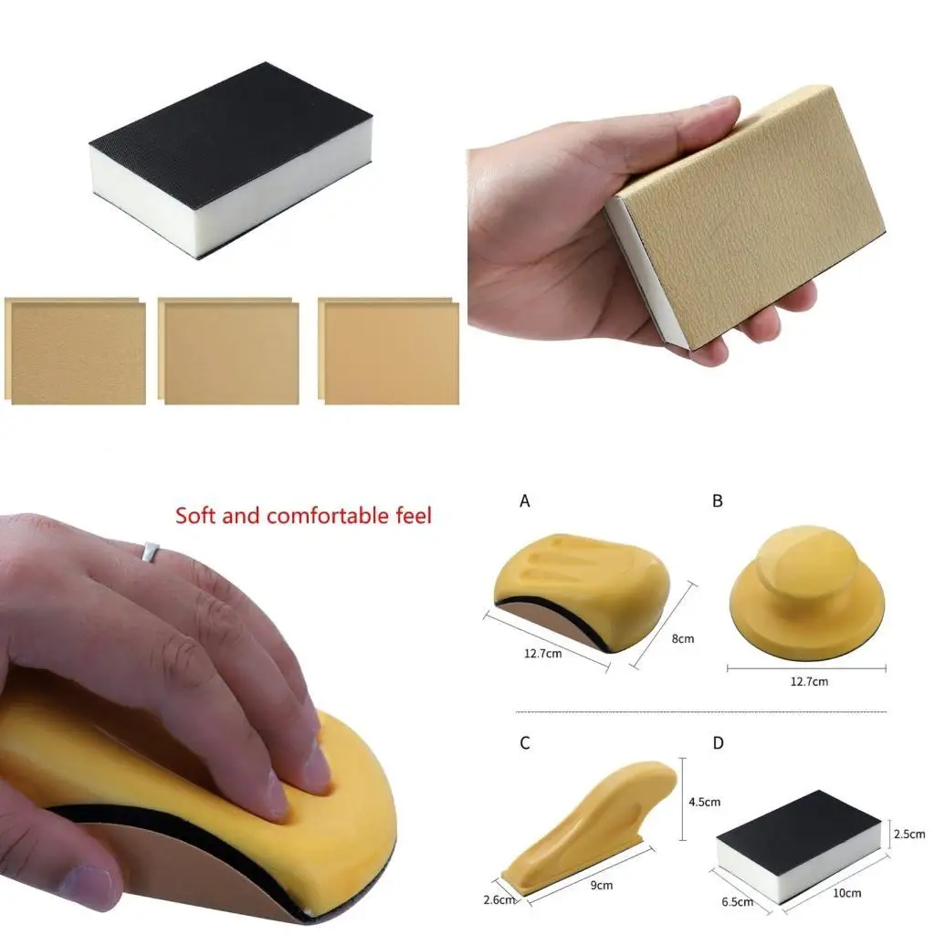 

652F Sanding Block for Ideal For Woodworking Furniture Restoration-Home Automotive Body Hand Sander-Discs Grinding Block Back