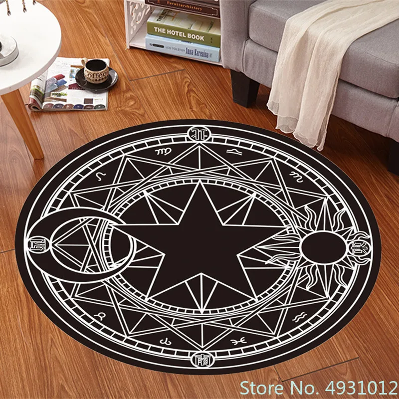 2023 Card Captor Sakura Carpet Cartoon Anime Rugs for Bedroom Magic Array Antislip Pink Princess Kids Girls Living Room Decor