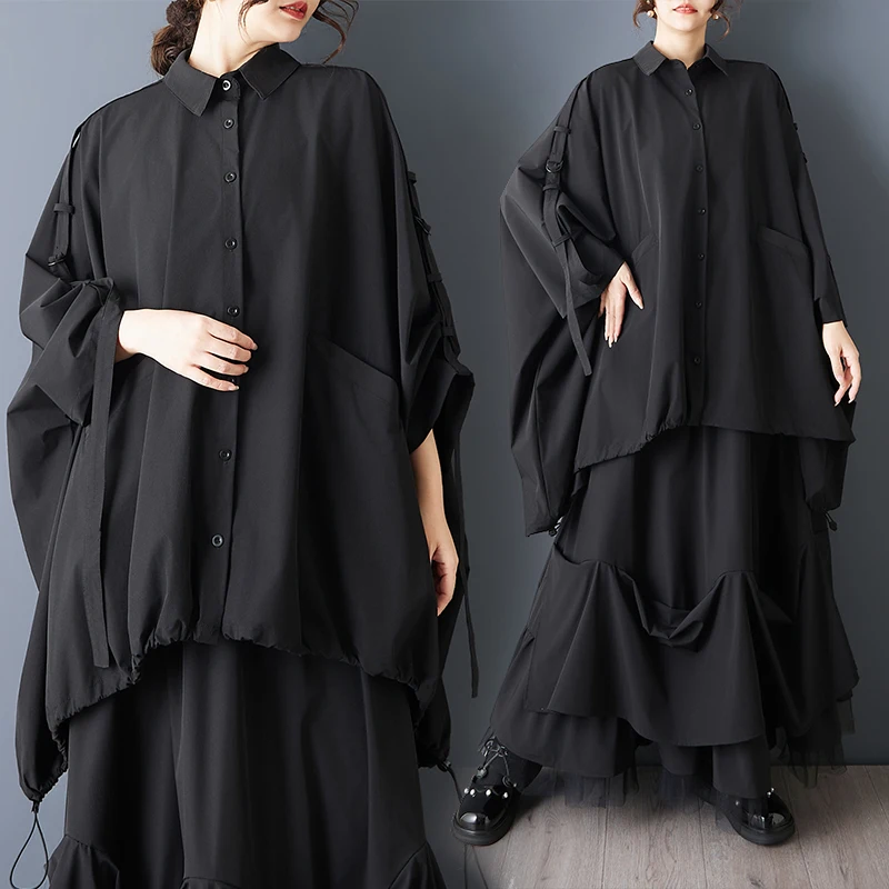 

Spring Summer New Loose Cowl Neck Shirt Casual Fashion plus Size Women's Casual Shirt Stylish All-Match Slimming Fat MM Large...