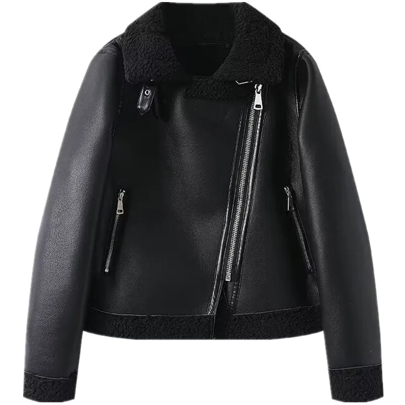 Winter 2024 Damen Design Sensation Vielseitige Pelzleder Jaet Oberbekleidung 874267 Lockere Passform Normale Länge Anderes Material 00 %