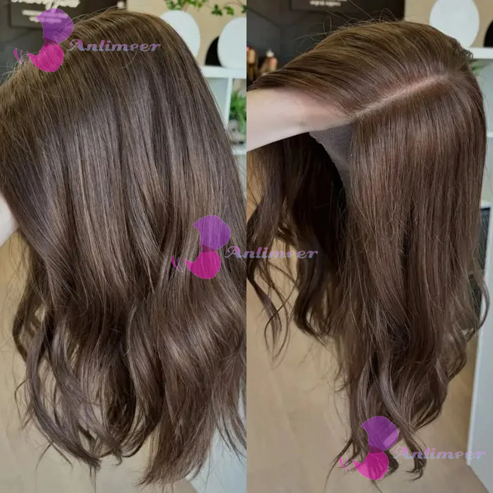 

Предварительно подготовленные бразильские парики с волнистыми волосами, без клея, с шелковым верхом 5x5 и отбеленными узлами # 2 коротких парика-боб из натуральных волос темно-коричневого цвета