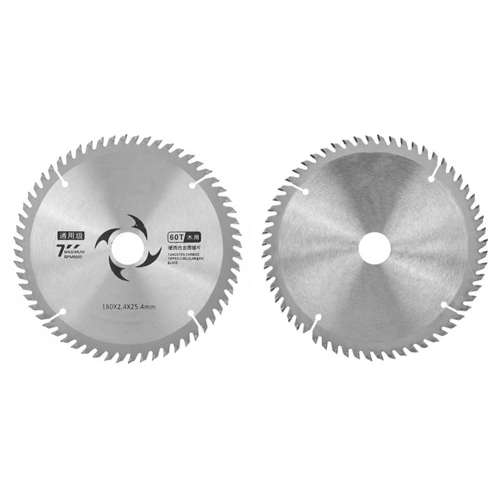 7 Inch 180mm Carbide Circular Saw Blade 60 Teeth Silver Color Woodworking Saw Blade Carbide Tip Thin Kerf Design Alloy Saw Blade