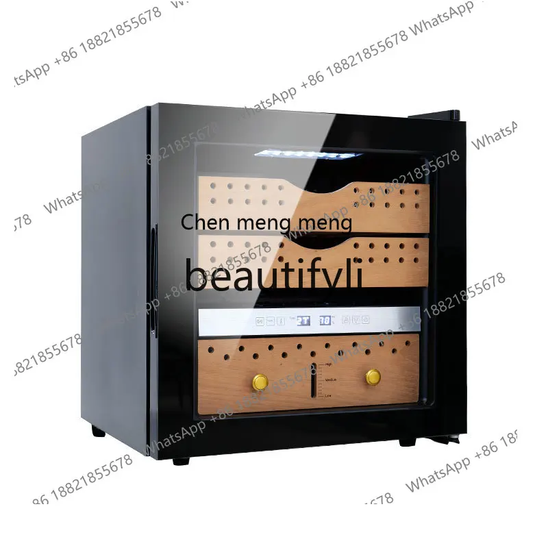 New arrive Compressor cigar cabinet, constant temperature and humidity single door small cigar display moisturizing cabinet