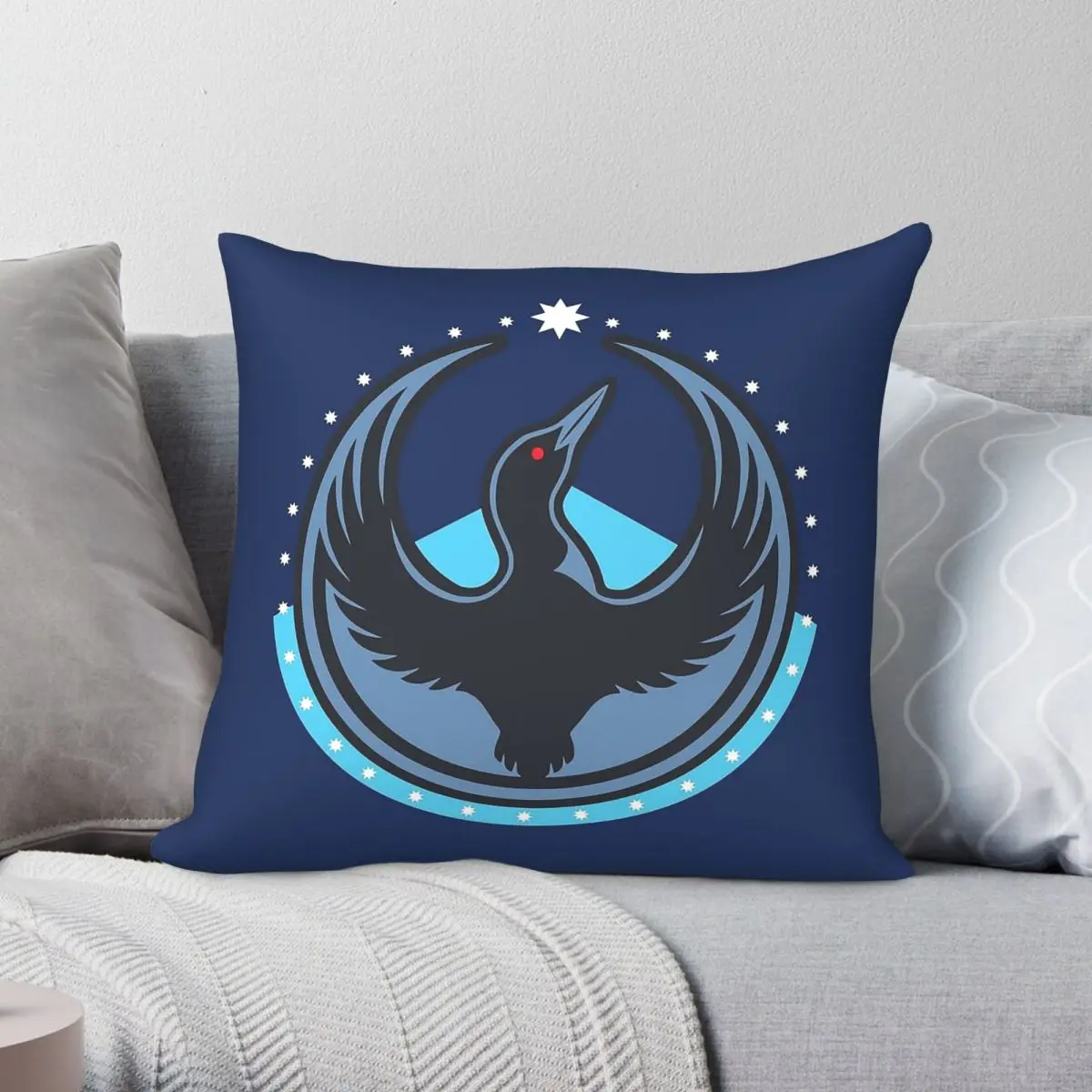 Star Of The North Minnesota Common Loon Square Pillowcase Polyester Linen Velvet Pattern Pillow Case Sofa Seater Cushion Cover