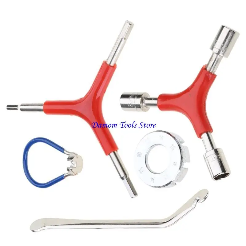 57BE Spoke Wrench Bicycles Steel Spoke Tensioner Bicycles Set Bicycles Tool Nipple Tensioner Spoke Nipple Tensioner for Bicycles