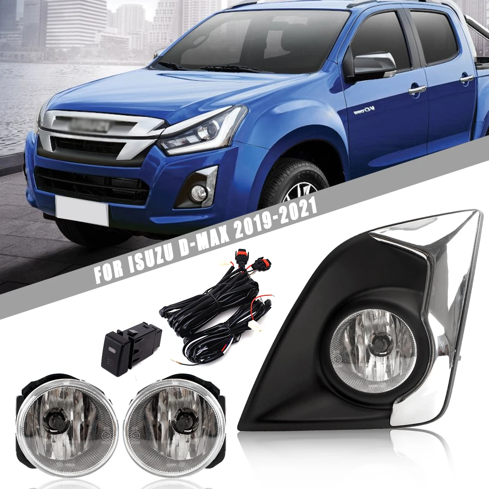 Front Bumper Fog Lamp Upgrade Kit FOR ISUZU D-MAX D MAX 2019 2020 2021  Version Additional Foglight Set Switch + Wiring